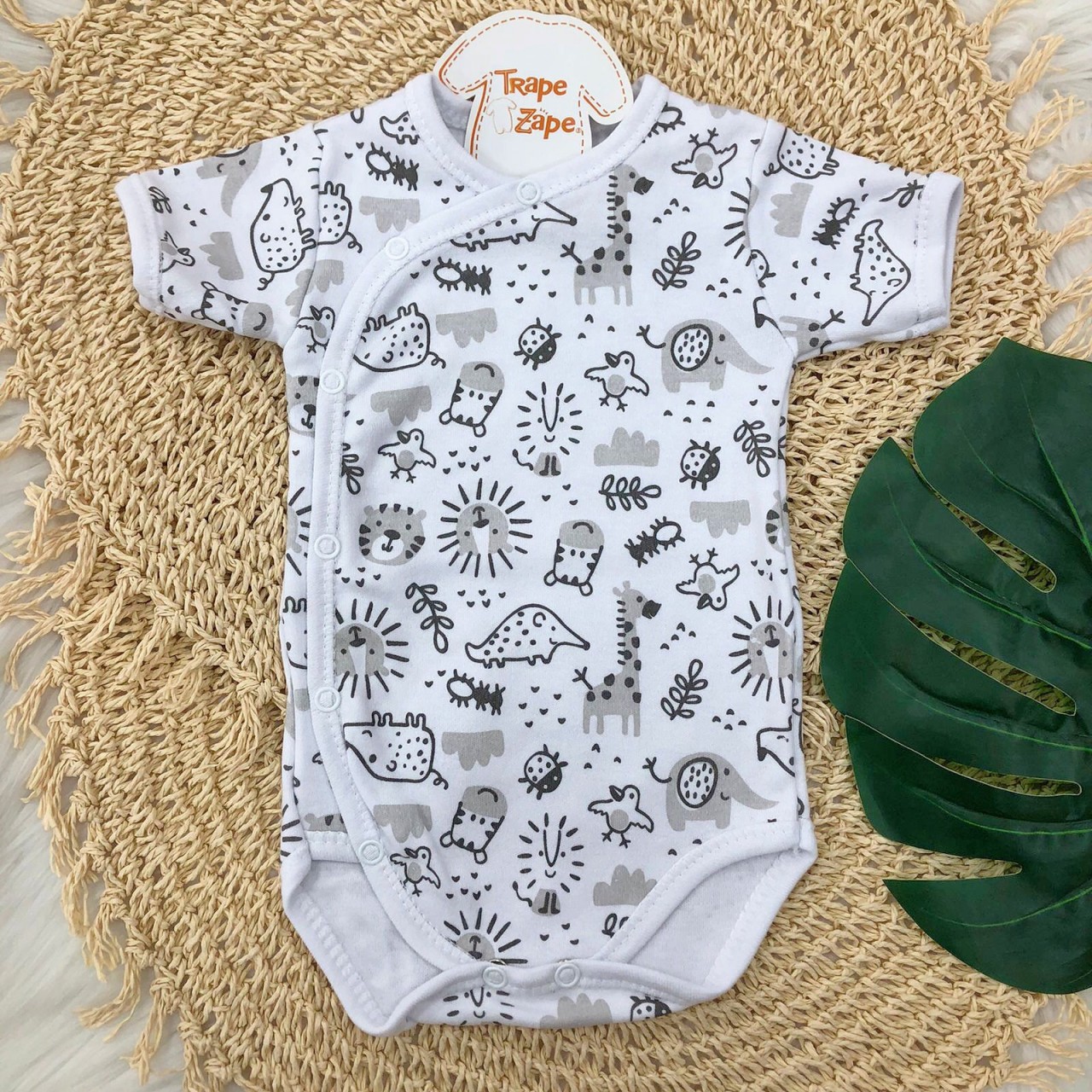  Body Kimono M/c Zoologico Mescla e Chumbo